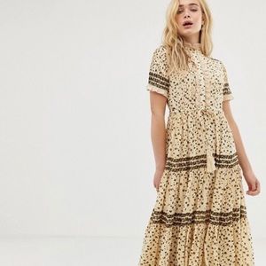 FREE PEOPLE Rare Feeling Pleated Maxi Dress